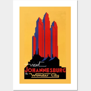 Vintage Travel Poster South Africa Johannisburg Posters and Art